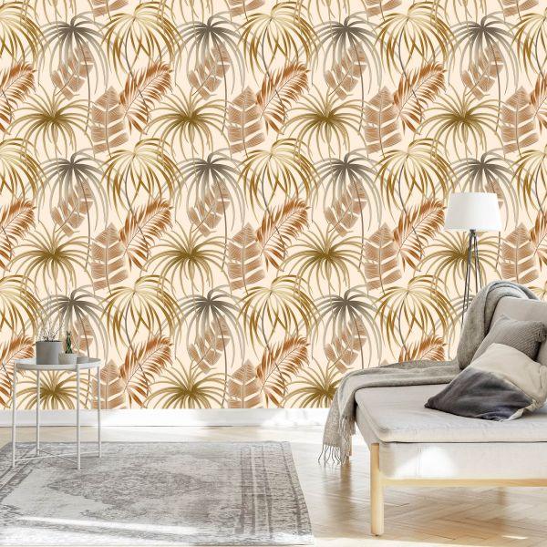 Behang Bladeren In Boho-Stijl - Afbeelding 3