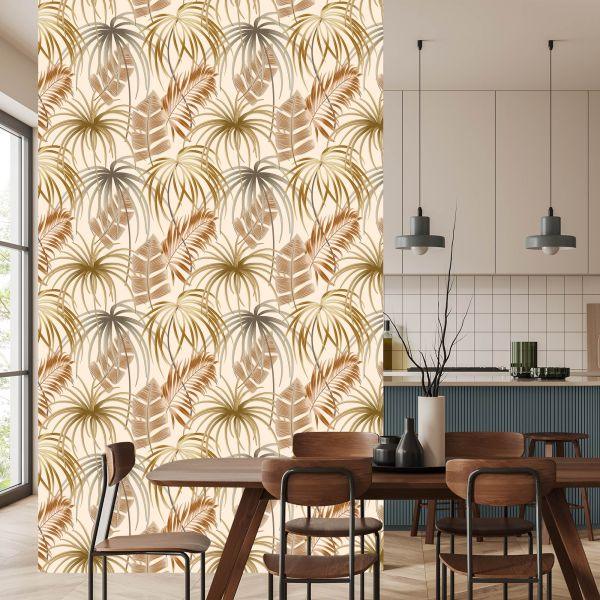 Behang Bladeren In Boho-Stijl - Afbeelding 4