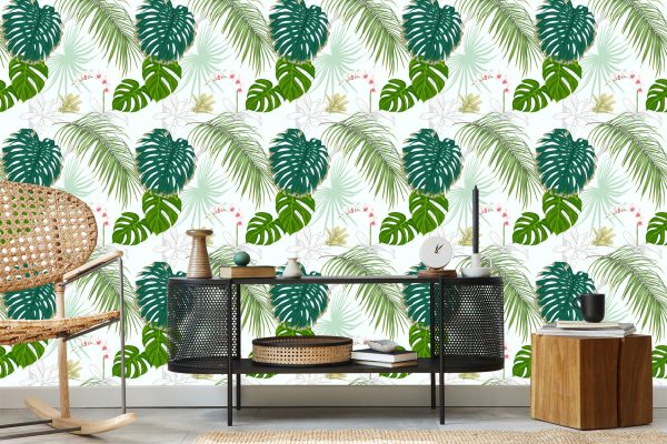 Behang Diverse Bladeren En Bloemen - Afbeelding 5