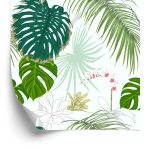 Behang Diverse Bladeren En Bloemen