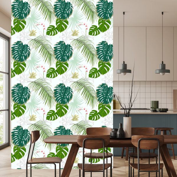 Behang Diverse Bladeren En Bloemen - Afbeelding 4