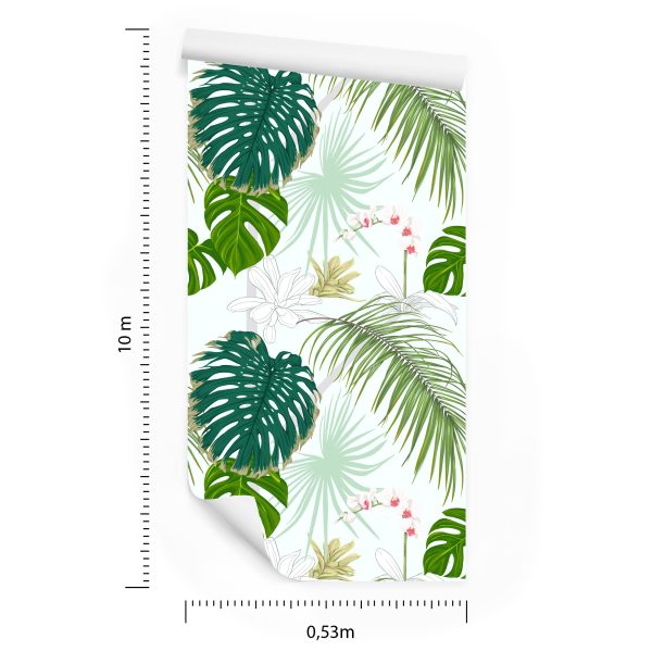 Behang Diverse Bladeren En Bloemen - Afbeelding 8