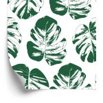 Behang Groen-Witte Bladeren