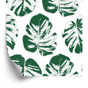 Behang Groen-Witte Bladeren