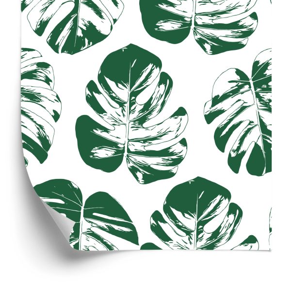 Behang Groen-Witte Bladeren