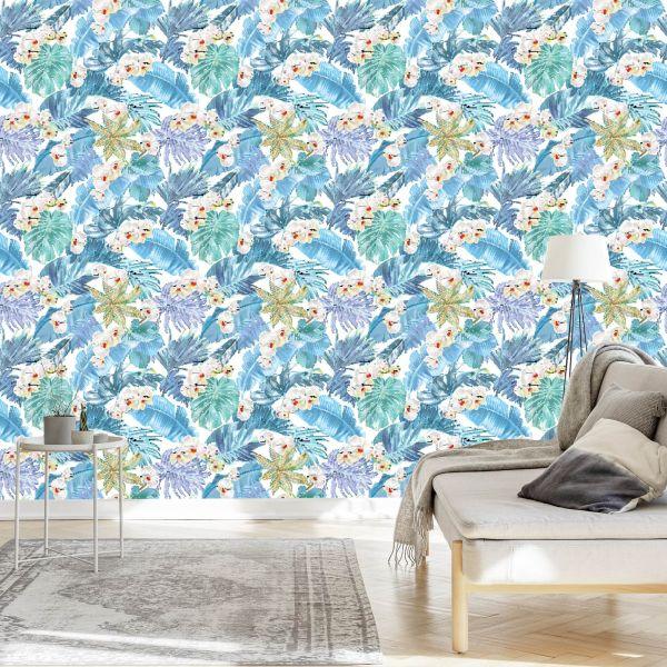 Behang Bladeren En Bloemen Van Magnolia - Afbeelding 3