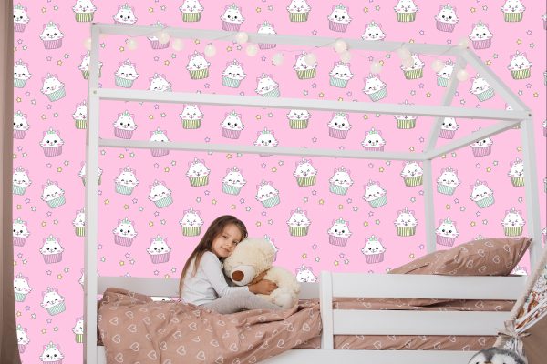 Behang Voor Kinderen-Schattige Kittens-Muffins - Afbeelding 7