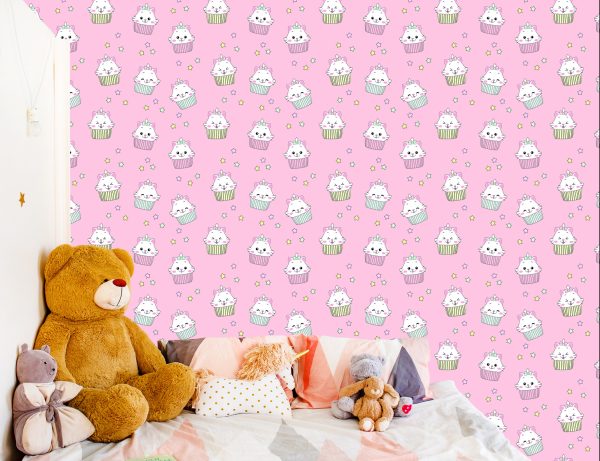 Behang Voor Kinderen-Schattige Kittens-Muffins - Afbeelding 6