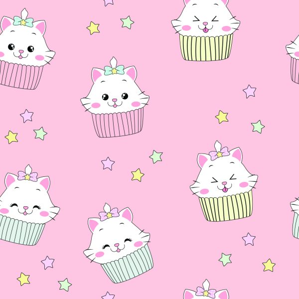 Behang Voor Kinderen-Schattige Kittens-Muffins - Afbeelding 2