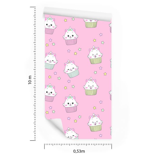 Behang Voor Kinderen-Schattige Kittens-Muffins - Afbeelding 8