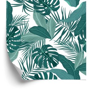 Behang Bladeren In Donkere Kleuren