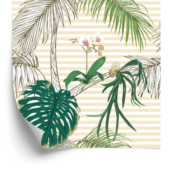 Behang Groene Bladeren En Palmbomen