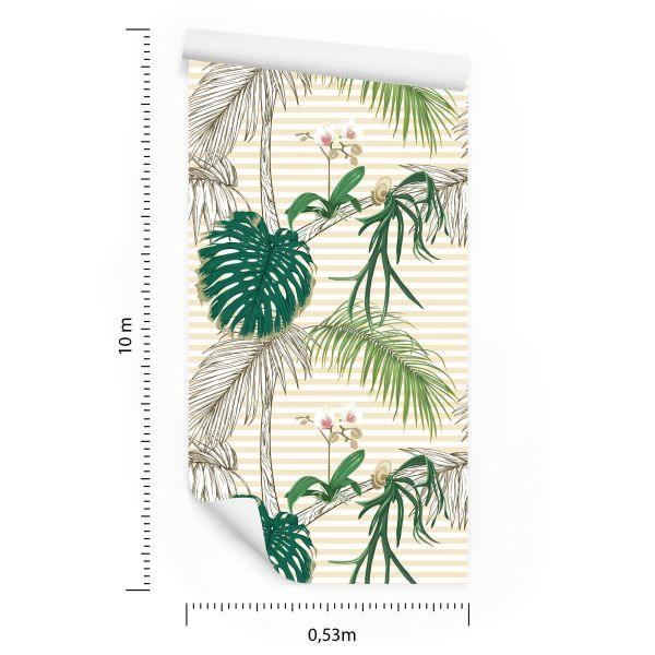 Behang Groene Bladeren En Palmbomen - Afbeelding 8