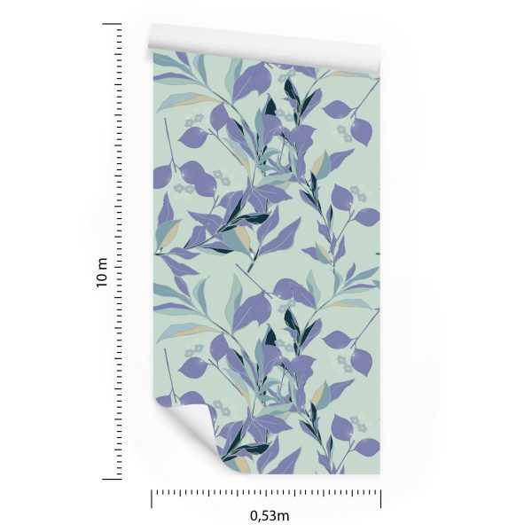 Behang Violette En Blauwe Bladeren - Afbeelding 8