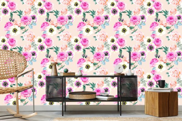 Behang Prachtige Kleurrijke Bloemen - Afbeelding 5