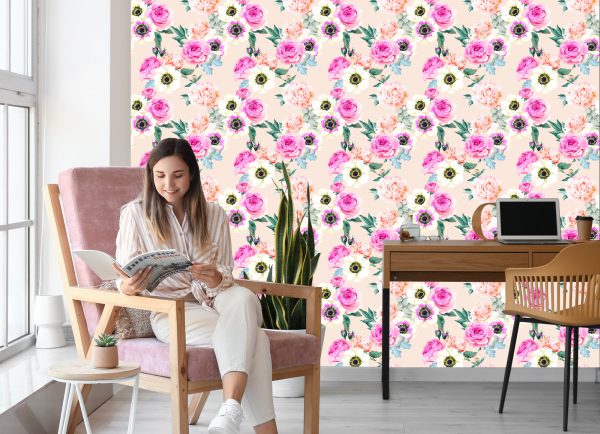 Behang Prachtige Kleurrijke Bloemen - Afbeelding 7