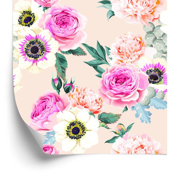 Behang Prachtige Kleurrijke Bloemen