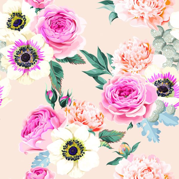 Behang Prachtige Kleurrijke Bloemen - Afbeelding 2