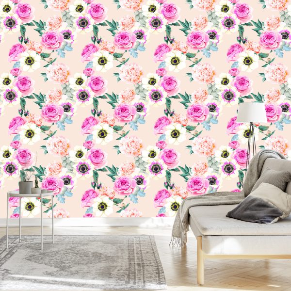 Behang Prachtige Kleurrijke Bloemen - Afbeelding 3