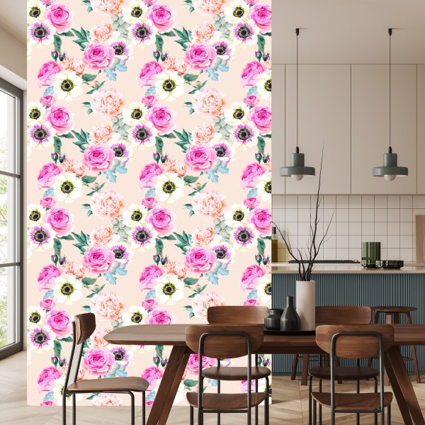 Behang Prachtige Kleurrijke Bloemen - Afbeelding 4
