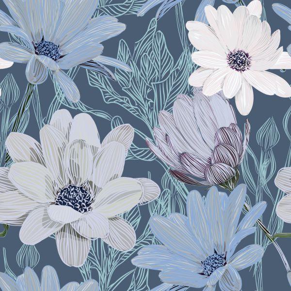 Behang Mooie Madeliefjes In Pastelkleuren - Afbeelding 2