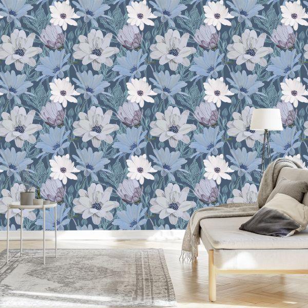 Behang Mooie Madeliefjes In Pastelkleuren - Afbeelding 3