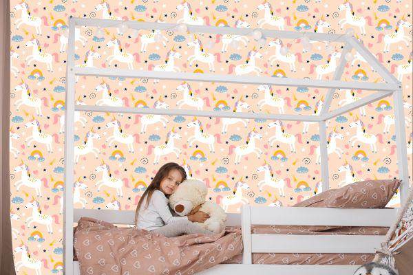 Behang Voor Kinderen - Mooie Kleurrijke Eenhoorns - Afbeelding 7