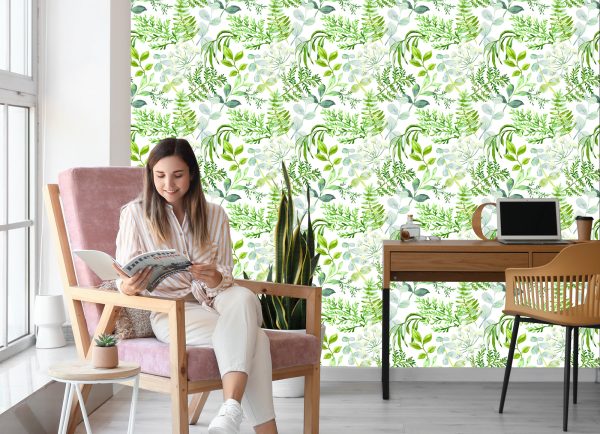 Behang Geschilderde Veldplanten - Afbeelding 7