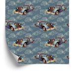 Behang Voor Kinderen - Oldtimers Beschilderd Met Waterverf In Vintage Stijl