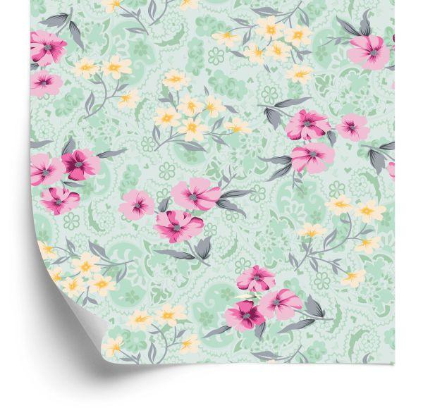 Behang Kleurrijk Bloemenpatroon