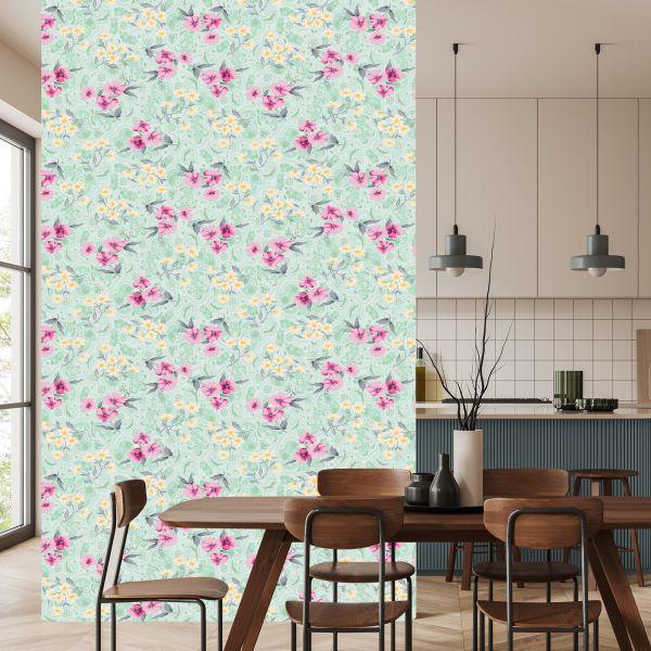Behang Kleurrijk Bloemenpatroon - Afbeelding 4