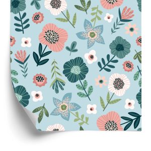 Behang Kleurrijke Bloemen
