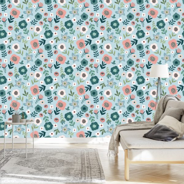 Behang Kleurrijke Bloemen - Afbeelding 3