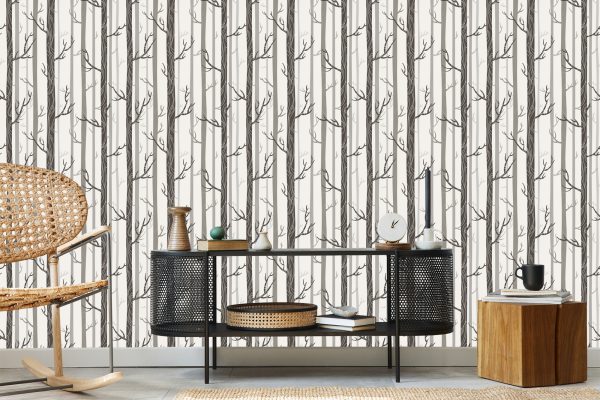 Behang Bomen In Pastelkleuren - Afbeelding 5