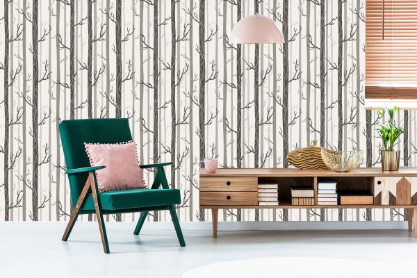 Behang Bomen In Pastelkleuren - Afbeelding 6