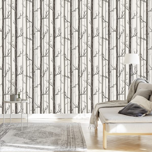 Behang Bomen In Pastelkleuren - Afbeelding 3