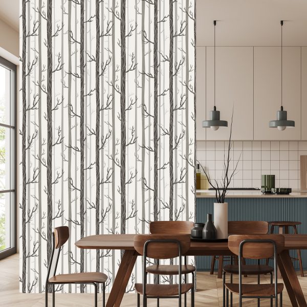 Behang Bomen In Pastelkleuren - Afbeelding 4