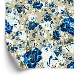 Behang Mooie Blauwe Bloemen