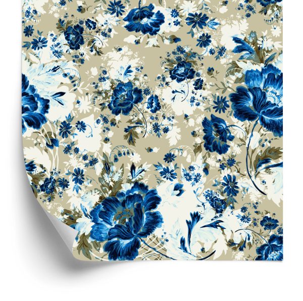 Behang Mooie Blauwe Bloemen