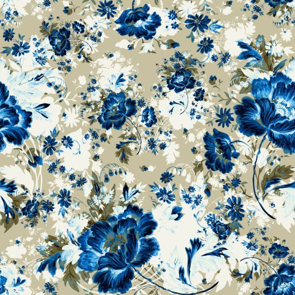 Behang Mooie Blauwe Bloemen - Afbeelding 2