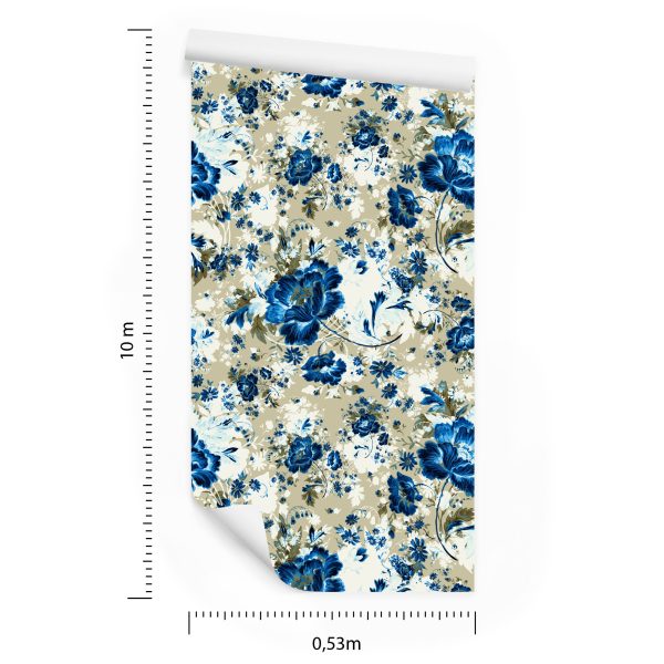 Behang Mooie Blauwe Bloemen - Afbeelding 8