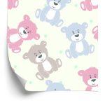 Behang Voor Kinderen - Vrolijke Teddyberen In Pastelkleuren