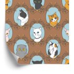 Behang Voor Kinderen - Grappige Katten - Retrostijl