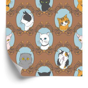 Behang Voor Kinderen - Grappige Katten - Retrostijl