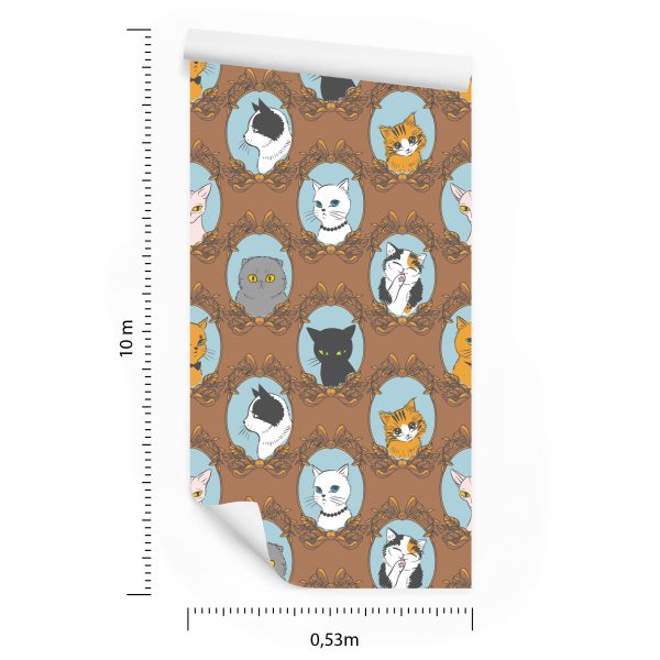 Behang Voor Kinderen - Grappige Katten - Retrostijl - Afbeelding 8