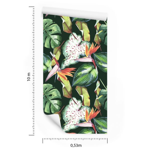 Behang Paradijsbloemen En Tropische Bladeren - Afbeelding 8