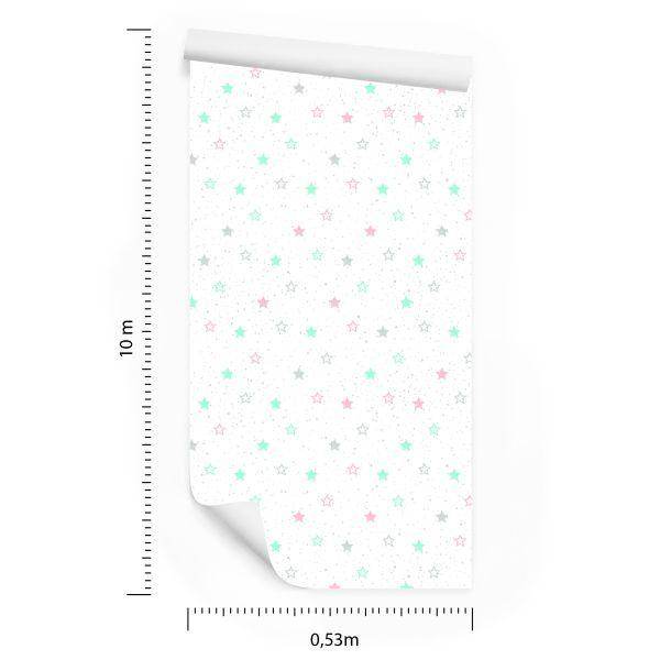 Behang Voor Kinderen - Sterren In Pastelkleuren - Afbeelding 8