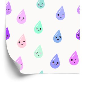 Behang Voor Kinderen - Kleurrijke Vrolijke Druppeltjes