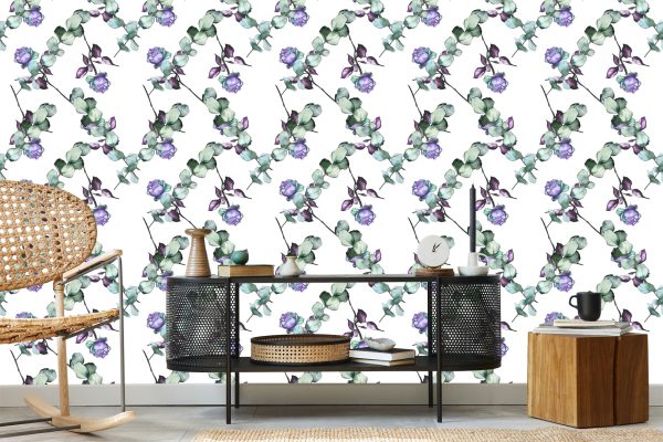 Behang Violette Rozen - Afbeelding 5