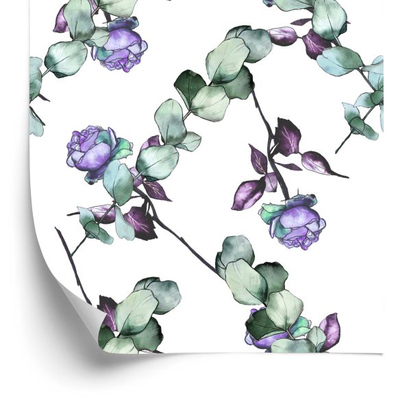 Behang Violette Rozen